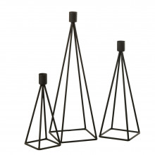НАБОР ИЗ 3-Х ПОДСВЕЧНИКОВ "PYRAMIDS" BLACK