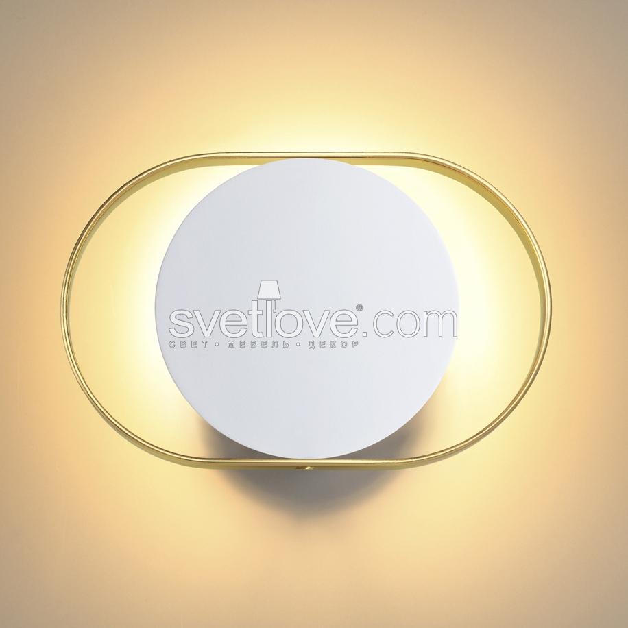 НАСТЕННЫЙ СВЕТИЛЬНИК "HIGHTECH MONDY" WHITE/GOLD 7W (3000K, 480Lm)