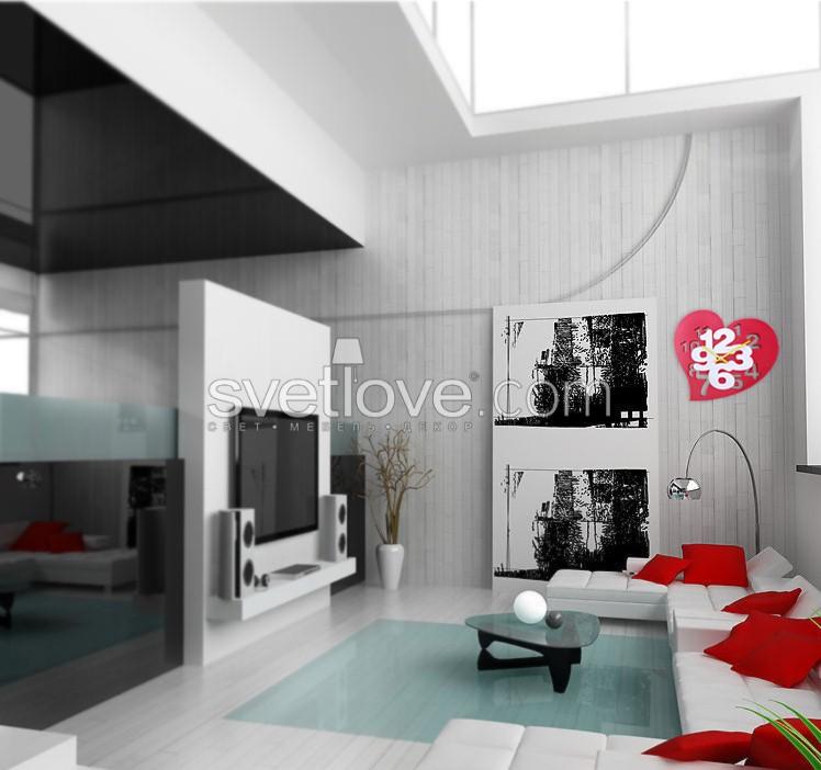НАСТЕННЫЕ ЧАСЫ "HEART" RED