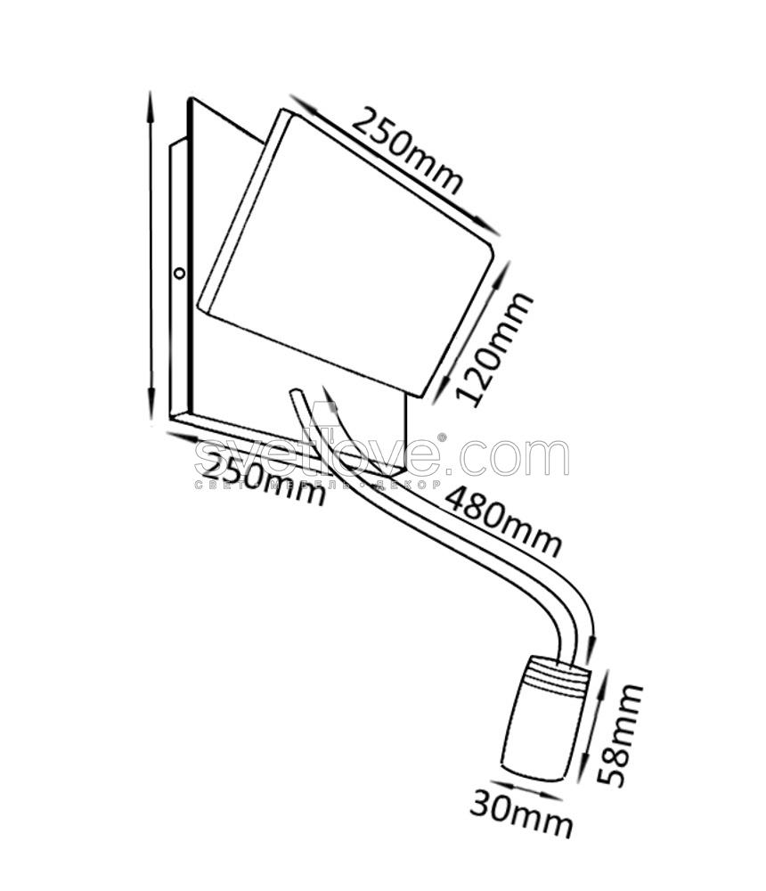 НАСТЕННЫЙ СВЕТИЛЬНИК СО ВСТРОЕННЫМИ СВЕТОДИОДАМИ "CLT 226W250USB" WH 3W/6W/9W (3000K)