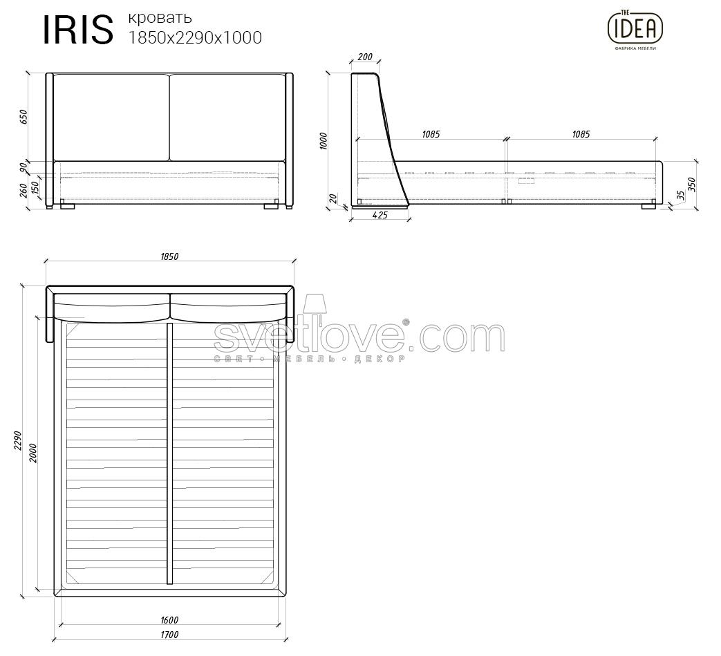 КРОВАТЬ "IRIS" (116) берёза венге/Ткань 1 кат.