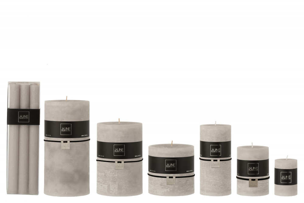 НАБОР ИЗ 6 СВЕЧЕЙ "LIGHT GREY" 24 СМ, 13 ЧАСОВ ГОРЕНИЯ