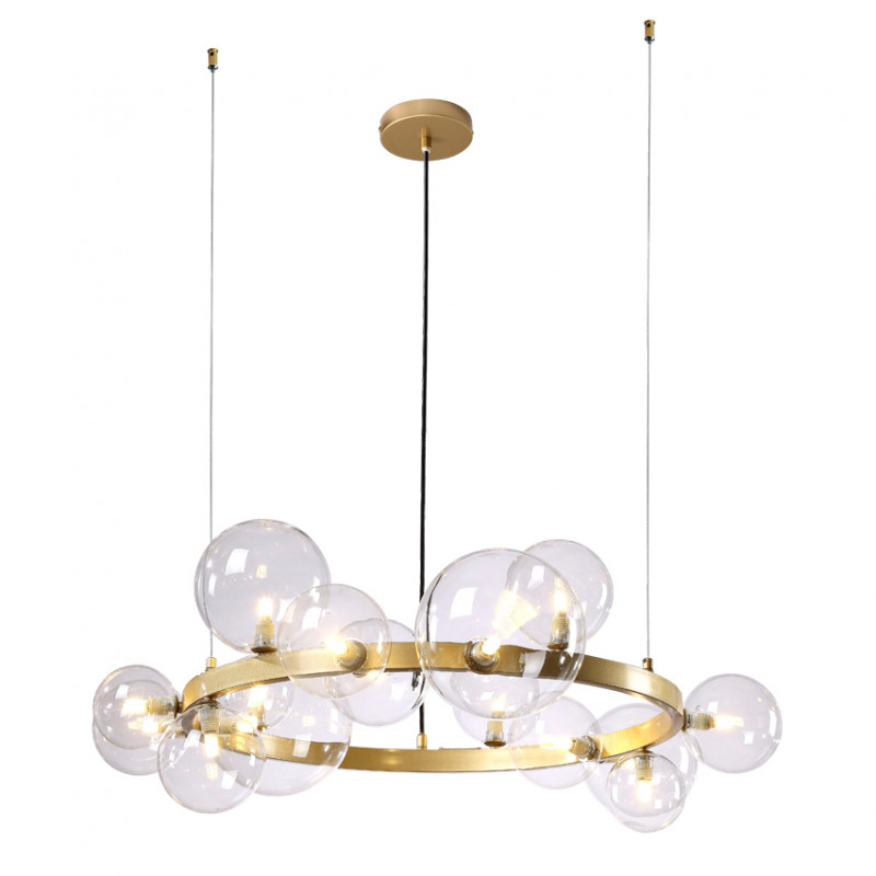 ПОДВЕСНАЯ ЛЮСТРА "AGATA" SP15 V2 GOLD/TRANSPARENTE