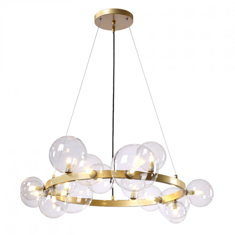 ПОДВЕСНАЯ ЛЮСТРА "AGATA" SP15 V2 GOLD/TRANSPARENTE