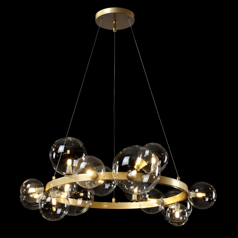 ПОДВЕСНАЯ ЛЮСТРА "AGATA" SP15 V2 GOLD/TRANSPARENTE