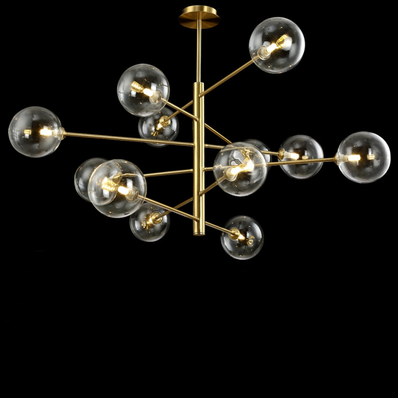 ПОТОЛОЧНАЯ ЛЮСТРА "MARZO" 12 BRONZE-TRANSPARENT